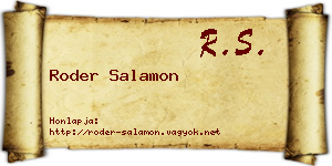 Roder Salamon névjegykártya